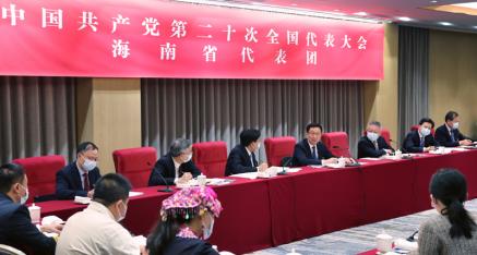 韩正参加党的二十大海南省代表团讨论